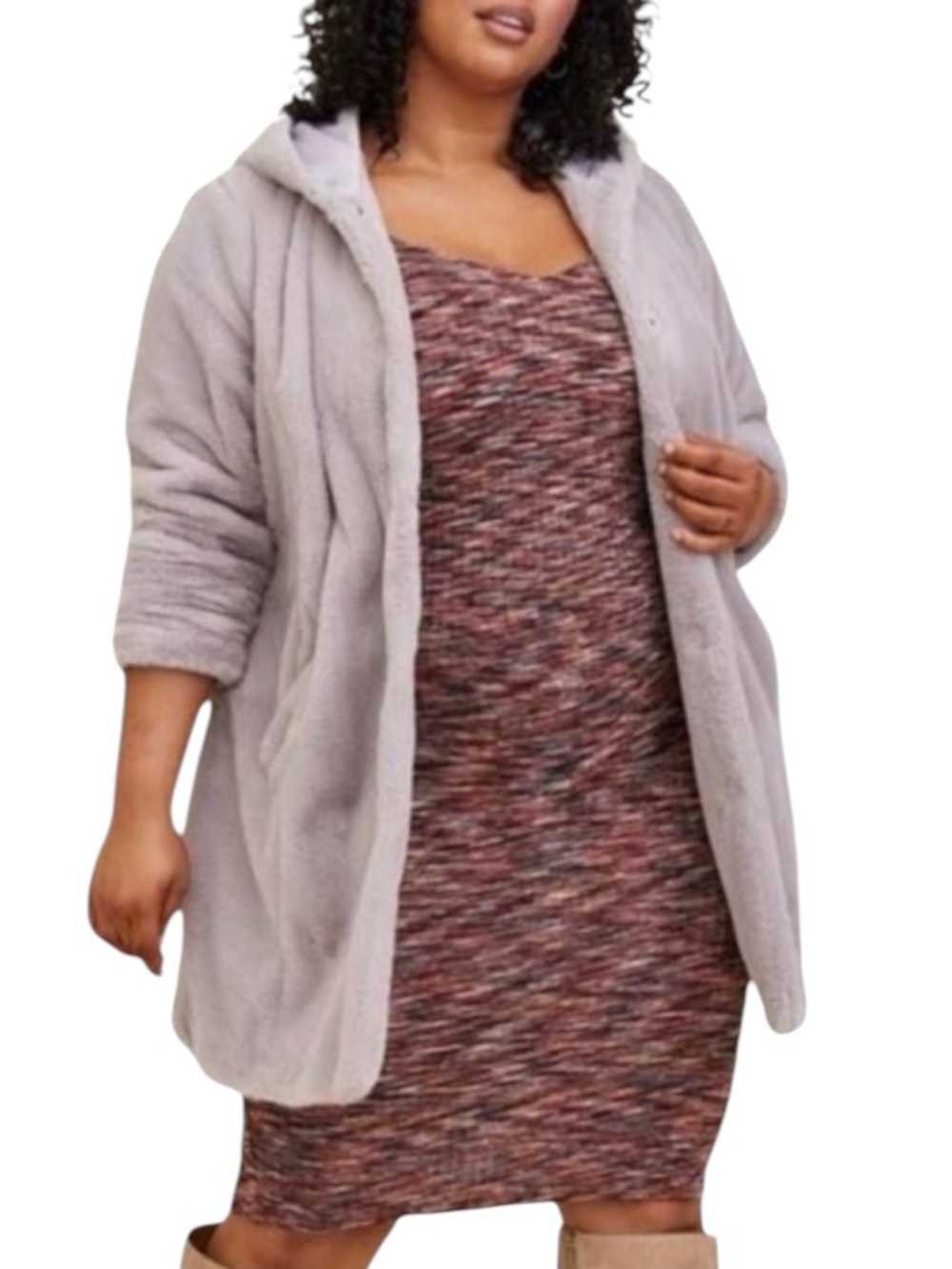 TORRID Plus Faux Fur Trim Jacket  in Light Lavender Size 1